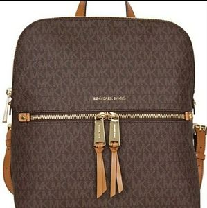 NWT Michael Kors Rhea Medium Slim Logo Backpack.